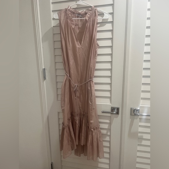 Bird & Knoll Sheer Blush fresh, rope belt detail, slip under dress size M - Picture 1 of 4